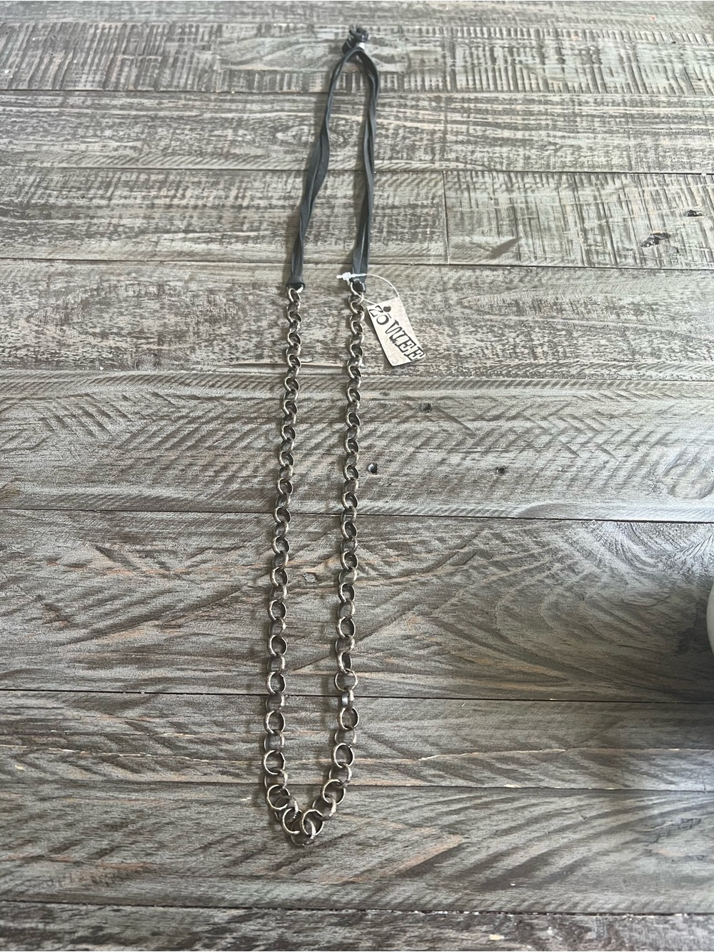 Zo-Wee necklace Silver Chain and  Fabric Convertible Necklace NEW NWT